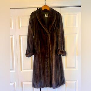 Vintage Saga Mink mahogany full length coat.